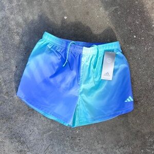 Adidas Gradient Shorts Aqua Sky Blue Medium 10/12 AH4384 NWT Athletic Lined
